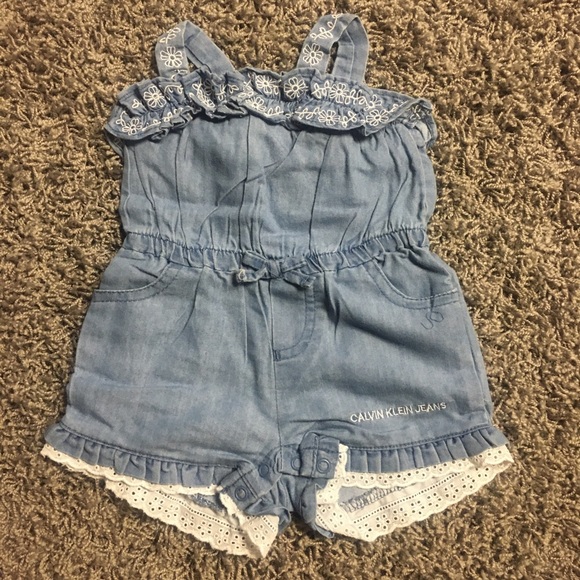 EUC Calvin Klein Denim Romper
